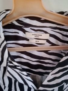 Zebra Print Short Sleeve Shirt