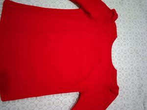 Red Front Zip Top