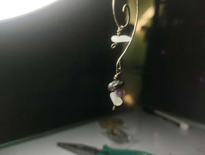 Handmade Real Crystal Stone Earrings