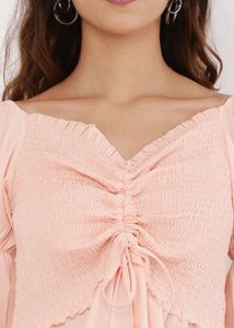 Romantic Peach  Tiered Midi Dress