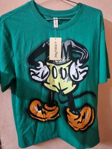 Green Mickey Mouse Graphic Tee