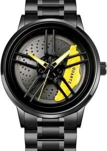 Sleek Black &amp; Yellow Accent Watch