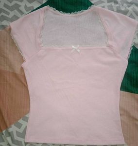 pink lace top