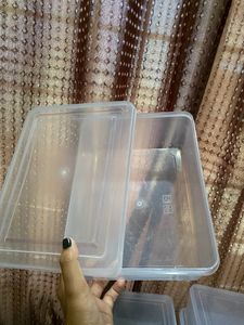 10 plastic Storage Box (Clear, 12.75 x 8