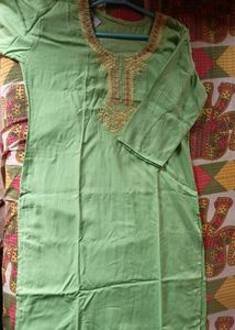 Green Embroidered Kurti