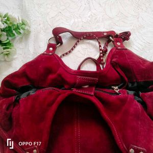 Maroon Velvet Bag