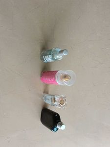 Empty perfume bottles of different brands