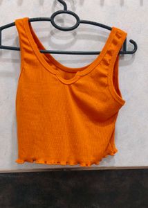 Orange Ribbed Tank Top