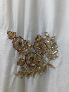 Gota Patti White Saree