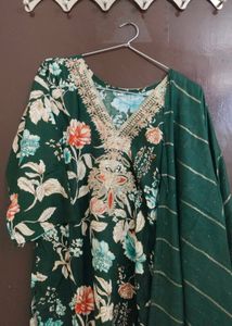 New Unused Cotton Blend Resham Work Suit