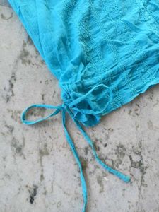 Light blue low-cut neck top