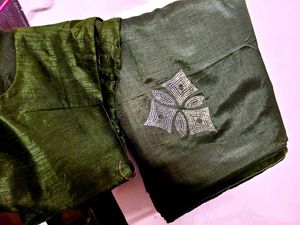 Silk Blend Olive Colour Saree
