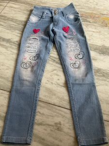 Girls' Cute Heart Jeans