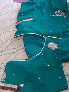Teal Embellished Saree