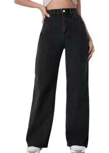 Black Denim Wide Leg Jeans