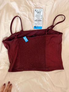 Burgundy Shimmery Crop Top