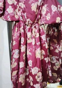Floral Maroon Dress