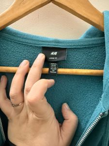 Teal Blue Hoodie plus size with Zipper