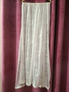 White Color Embroided Soft Silk Dupatta