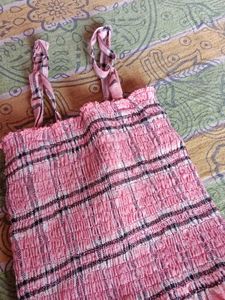 Pink Plaid Top &amp; Cami Set