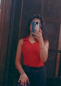 Orange V-Neck Top