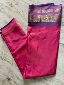 Pink &amp; Purple Banarasi Silk Saree