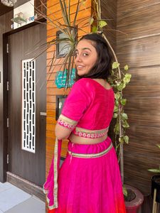 Orange &amp; Pink Lehenga Choli