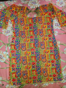 Heavy Full Embroidered Kurti With Latkan