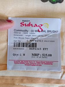 Cream Color Painted Saree