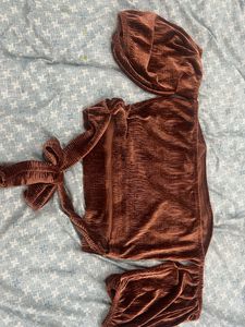 Brown Velvet Top