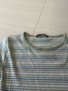 Striped Ribbed Crop Top