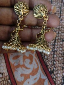 Golden Jhumka Earrings