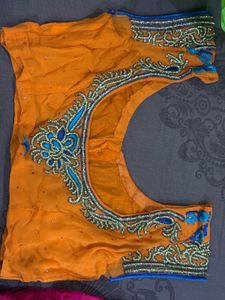Orange Embellished Blouse