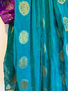 Purple &amp; Green banarasi Kurta Set