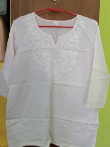 Cotton Kurta For Daily Use With White Print On It