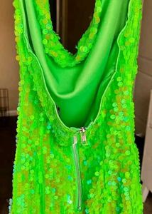 Pretty Little Thing Sequin Dress Short Green Party