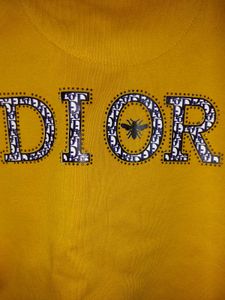 Yellow Hoodie for Girls with Sequinned logo