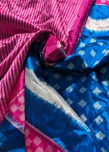 Blue Pink Saree