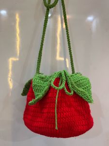Crochet Strawberry Sling Bag
