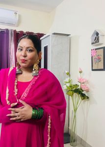 Hot Pink Anarkali With Gotta Patti