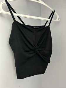 Twist-Front Cropped Tank Top