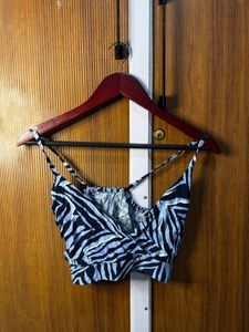 Blue tie dye bralette top