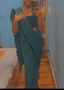 Ready To Wear Sequin Ruffle Saree