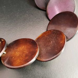 Unique Wood look Bead Necklace