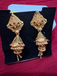 Gold Jhumka Earrings