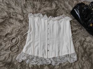 White Bonee Lqce Detail Corset