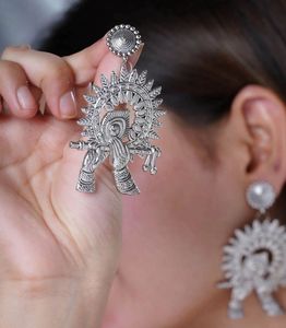 Silver Krishna Earrings