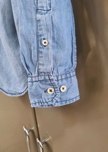 Light Wash Denim Button-Down Shirt