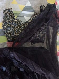 Black Tulle Ruffle Dress