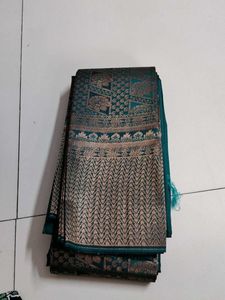 Sapphire Green Silk Saree